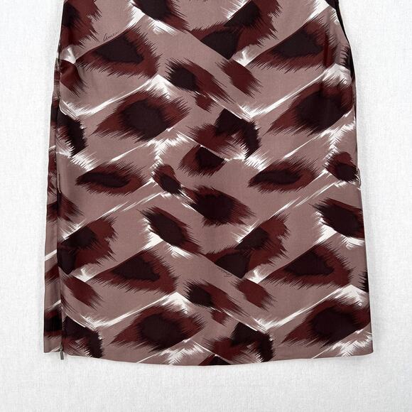 GUCCI Sleeveless Printed Silk Top Womens IT40 US S 4 Brown Scoop Neck Blouse - Picture 7 of 15